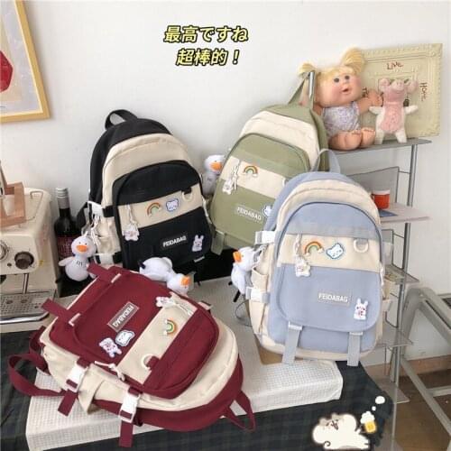 Fashion Womens Backpack 2021 Korean New Large Capacity School Bag For Girls Waterproof Anti-theft Travel Backbags