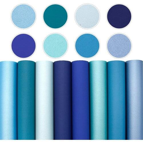 New 8Pieces/set 20*33cm Plain Texture Synthetic Leather Patchwork Hair Bow Handbag Phone Case Wallet DIY,1Yc10349