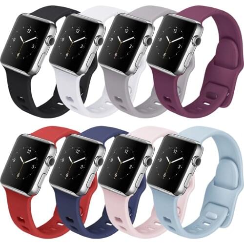 Bands For Apple Watch 6 5 4 3 strap SE 38 42mm Loop for iWatch series 4 5 6 band 44 40mm Sport Silicone belt Bracelet Accessorie