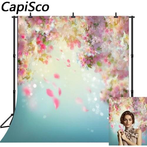 Capisco Newborn Baby pink Floral Photography Backdrop Children Birthday party backdrops Printed Studio Photo backgrounds