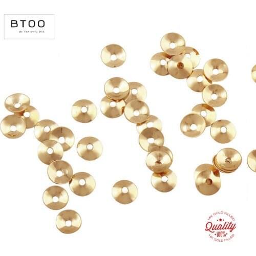 Real 14K Gold Filled Round Bead Caps 3MM/4MM Gold Bead Cap Gold Filled Jewelry Findings DIY Accessories