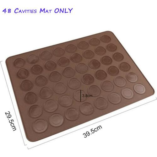 48 Holes Silicone Macaroon Baking Tray Non-Stick Mould Macaron Sheet Mat 39*29cm Easy To Clean Bakeware Tray