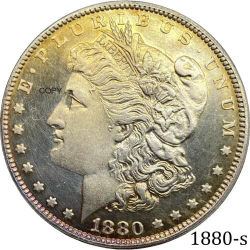 United States 1880 S Morgan One Dollar US Coin Cupronickel Plated Silver Morgan Silver Dollor Coin
