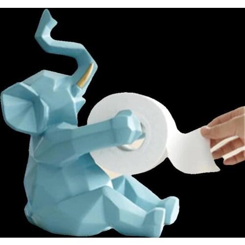 Modern Cute Elephant Statue Bathroom Accessories Wall Hanging Toilet Paper Holder Home Decor Cartoon Mount Roll A1669