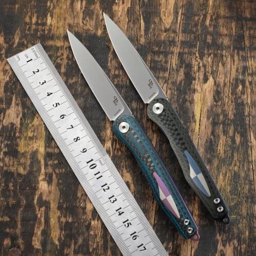 CH3010 M390 Steel Pocket Knives Ceramic Ball Bearing Folding Knife Carbon Fiber Handle Camping Hunting fishing EDC tool
