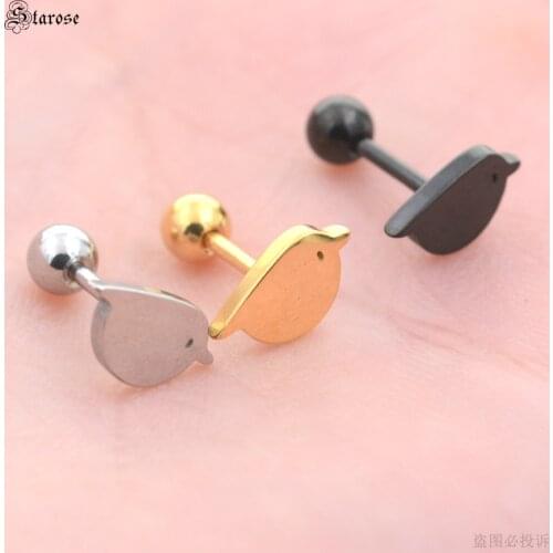 Starose 1pc 18G Lazy Bird Helix Earring Tragus Piercing Studs Ear Piercing Oreja Surgical Steel Daith Cartilage Earrings Jewelry