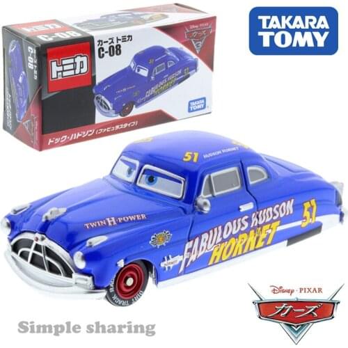 Takara Tomy Tomica Disney Cars C-8 Dock Hudson Fabulous Type Hot Pop Kids Toys Motor Vehicle Diecast Metal Model