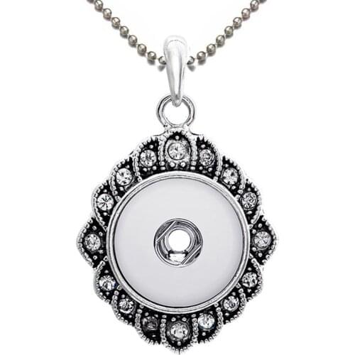 204 Retro Vintage Sweater Chain Ginger Snap Button Jewelry Pendant Necklace Charm jewelry For Women Fit 18mm Button