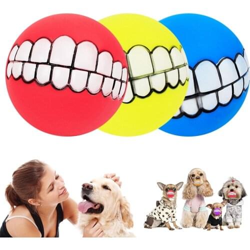 Funny Pets Dog Puppy Cat Ball Teeth Chew Toys Dogs Toys Squeaking Pet Supplies Petshop Play Popular Toys for Small Large Dogs