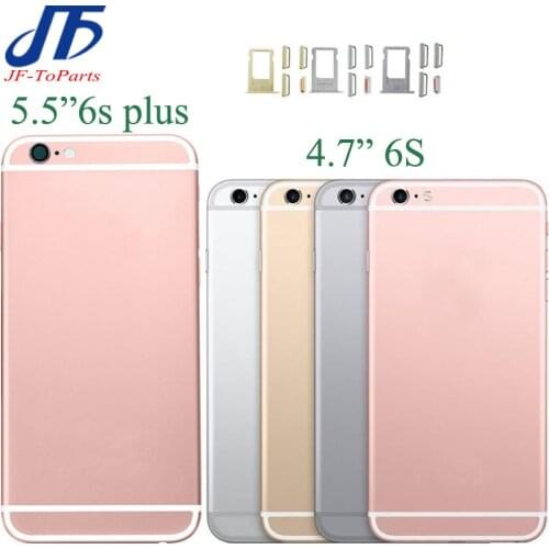 10Pcs Replacement For iphone 6S Plus 6SPlus Back Glass Middle Frame Chassis Full Housing Assembly Battery Cover door + sim tray