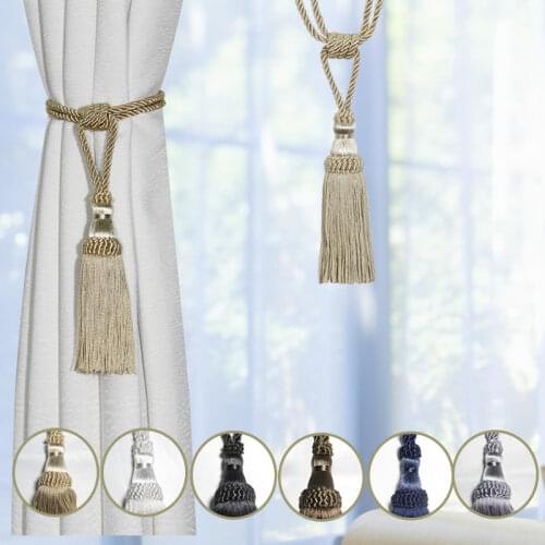 1PC Curtain Tiebacks Tassel Curtain Clips Rope Curtain Tie Backs Holdbacks Decorative Curtain Holder Accessories For Drape