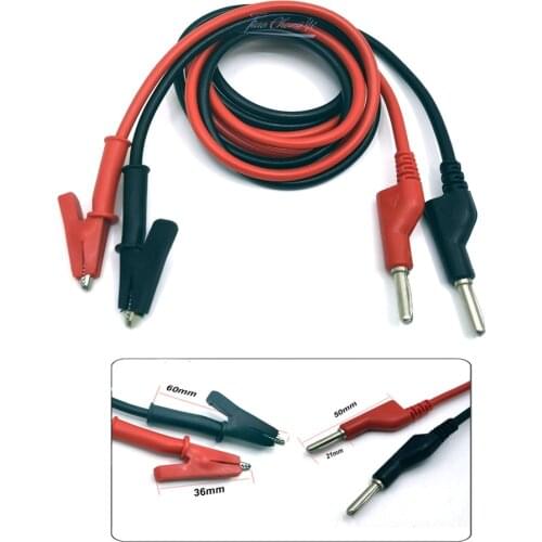 10A 18AWG 1M Alligator Clip Banana Plug Double End Test Lead Wire Line Multimeter Electrical Voltage Crocodile DIY Connector