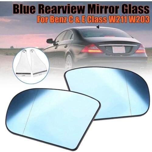 Driver Left Side View Mirror Blue Anti Glare Heated Rearview Mirror Glass for Benz C & E Class W211 W203 2038100121