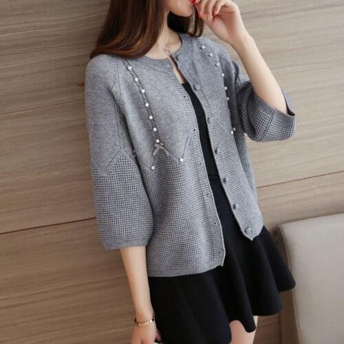 2019 autumn short jacket women new Korean wild loose sweater knit cardigan women outside the ride small