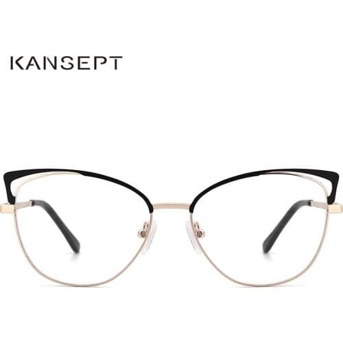 KANSEPT Women Metal Glasses Frame Optical Myopia Cat Eye Pretty Prescription Eyeglasses Frame For Women High Quality MG3393