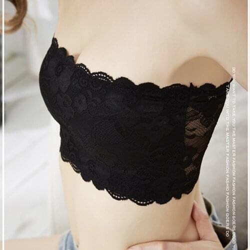 Fashion Sexy Women Summer New Tight Skinny Tube Top Plus Size Ladies Basic Crop Strapless Padded Bandeau Bra Black White