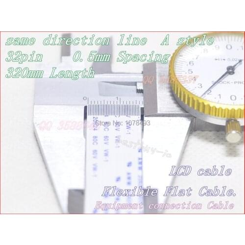 LCD cable 0.5mm Spacing + 320mm Length +32P A / same direction line Soft wire FFC Flexible Flat Cable. 32P*0.5A*320MM