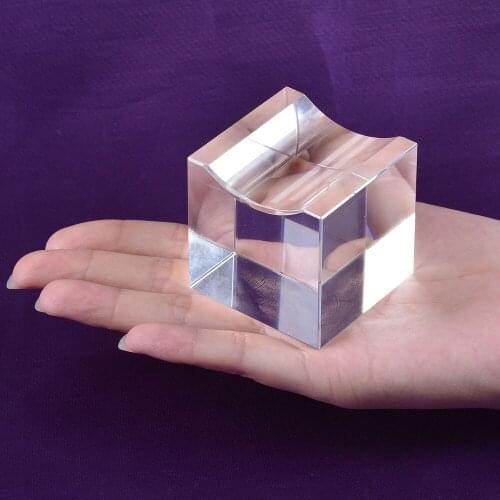 1Pcs Transparent Glass Square Dimple Crystal diamond Display Bases Table Holder Stand Home Decor Ornament Party Gift Paperweight