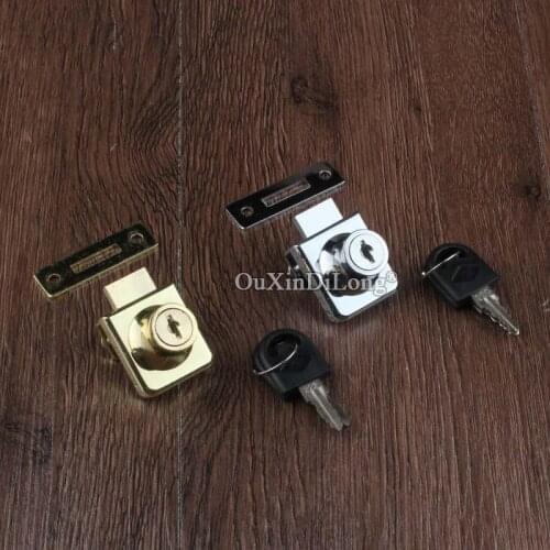 10PCS Gold/Chrome Glass door locks furniture cabinet door glass door square glass cabinet lock with keys