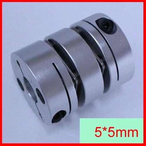 2pcs/lot 5mm to 5mm Double diaphragm Shaft Coupling 5x5mm Disc couplings Flexible Coupler 26mm OD 35mm Length (D26 L35)