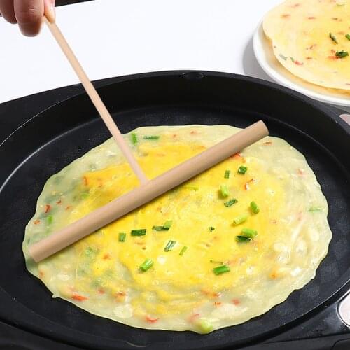 Cabilock 2pcs Beechwood Crepe Spatula Spreader Kit Professional Tortilla Pancake Making Tool Set