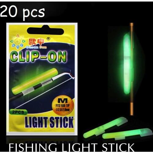 20Pcs Portable Fishing Light Night Float Rod Dark Glow Fluorescent Stick Luminous Squid Fish Lure Set Dark Glow Fishing supplies