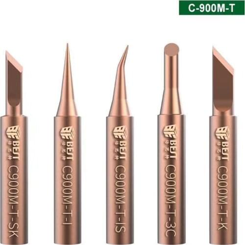 5Pcs/Set Soldering Iron Tips Oxygen-free Copper Lead-free Solder Tip C900M-T Welding Nozzle Special for Horns Plastic Tools Set