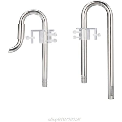 Aquarium Water Grass Fish Tank Filter Inflow Outflow Lily Pipe with Surface Skimmer Stainless Steel Tube M02 21 Dropship