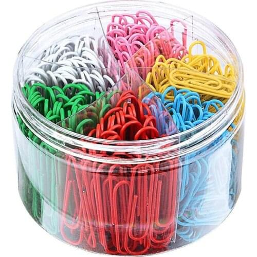 AU42 -Pack of 300 Paper Clips Assorted Colours Large Paper Clips Colourful Metal Clip for Paper Files 6 Colours 50 mm