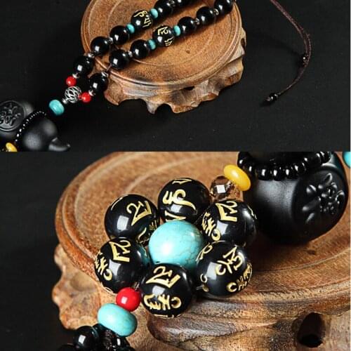 Car Ornaments Interior rearview mirror pendant automobile pendant Obsidian lucky gourd Ornaments fashion Decoration Accessories