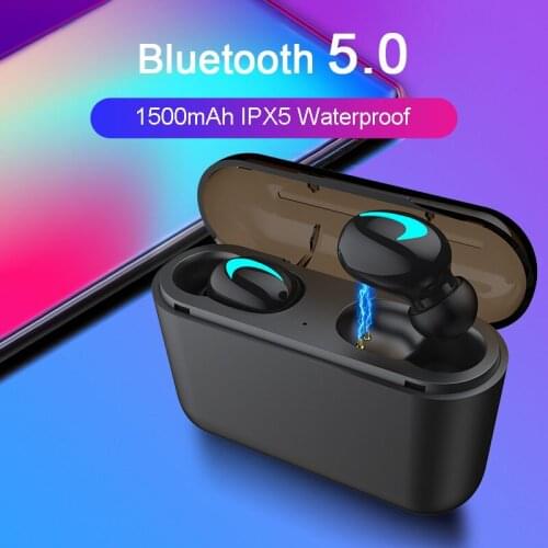 M&J TWS 5.0 Bluetooth Headphone 3D Stereo Wireless Earphone With Microphone And Power Bank Charging box for iphone i10 PK qs1