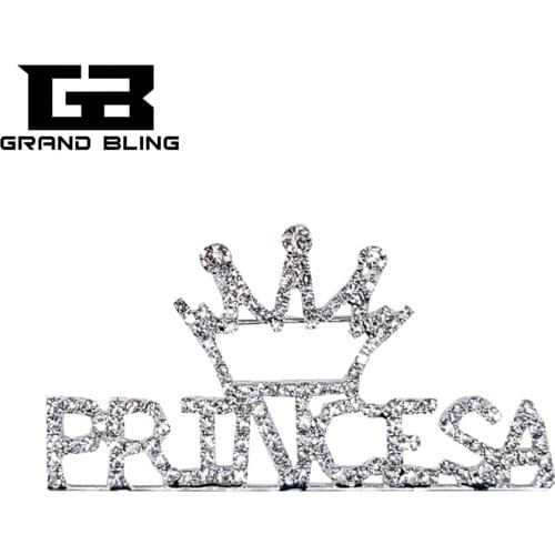 Bling Bling Crystal Spainish Word Pin " PRINCESA" Brooch Jewelry Gift