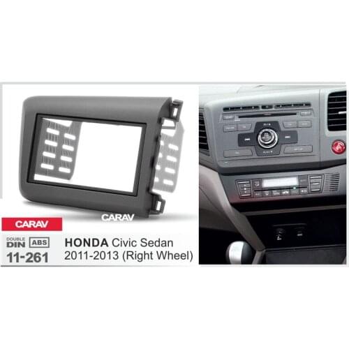 CARAV 11-261 Top Quality Radio Fascia for HONDA Civic Sedan 2011-2013 (Right Wheel) Stereo Fascia Dash CD Trim Installation Kit