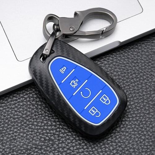 Car Key Cover Case for Chevrolet Chevy Cruze Camaro Equinox Malibu Orlando Volt bolt EV Traverse 2016-2019 Carbon fiber Silicone
