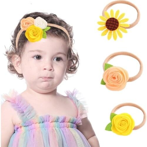 Baby Hair Band Soft Flower Girl Hairband Baby Newborn Infant Hair Accessories Sweet Girl Princess Headwear Cute Sunflower
