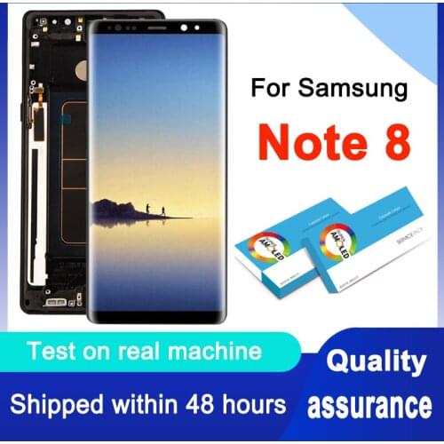 With Burn-Shadow 6.3'' Super AMOLED For Samsung Galaxy Note 8 LCD Display Touch Screen Digitizer Assembly N9500 N950F LCD