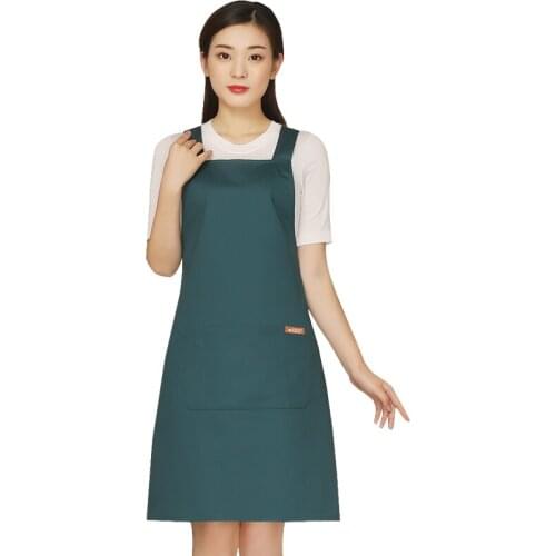 Apron Commercial Workwear Cotton Kitchen Korean Fashion Female Black Hotel Apron logo print