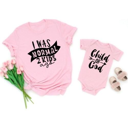 I Was Normal Two Kids Ago T-shirt Funny Mom Life Women Tops Tee Mothers Day family T Shirt Letter Print Tshirt Clothes