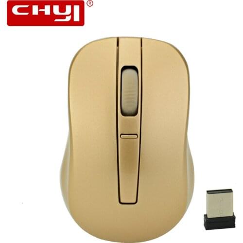 CHYI Gamer Mouse 4D Ergonomic Gaming PC Mice 2.4Ghz Receiver Usb Optical Mause 1600DPI Gold Wireless Mouse For Laptop Macbook