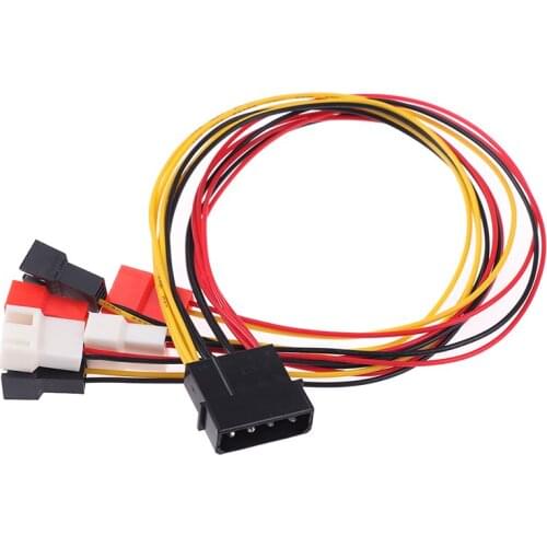 4Pin Molex to 3Pin Fan Power Cable Adapter Connector 12V 7V 5V Cooling Fan Cable