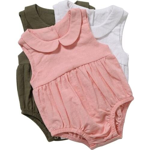 Baby Boy Girls Romper Clothes Soild Flax 100% Cotton Newborn 0-12 Months Infant Clothing Baptism Birthday Boy Girl Clothing Baby