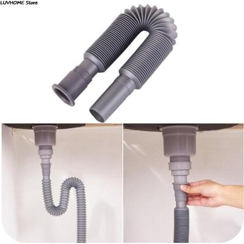 Kitchen plastic Flexible Retractable Sink Basin 80cm Water Drain Pipe