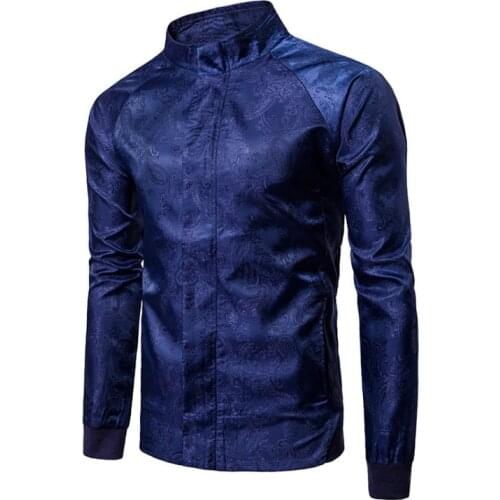 Pop Spring Jacket Men Casual Embroidery Jacket New Stand Slim Fit Male Jacket Fashion Coat Casaco Masculino