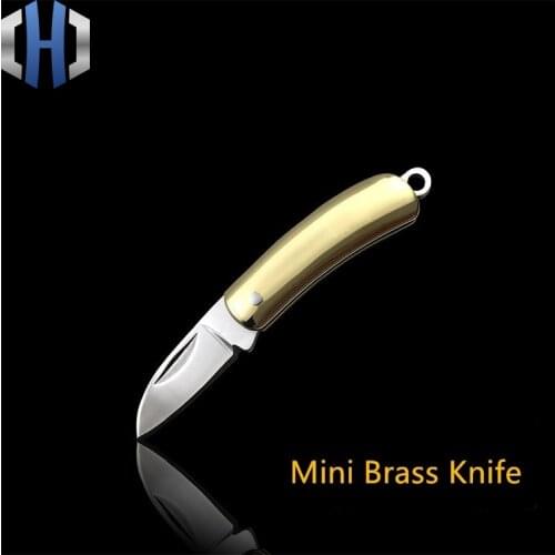 Brass Mini Knife Portable Outdoor Knife Multifunction Keychain Knife Sharp Tool