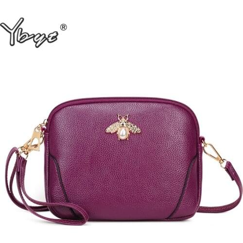YBYT mini crossbody bags for women luxury handbags designer bee PU leather shell bag purse fashion female shoulder messenger bag