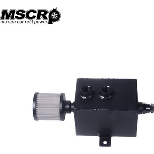 MSCRP Racing 2L Aluminum Universal oil catch can tank with breather & drain tap 2LT baffled MSCRP-YX00262