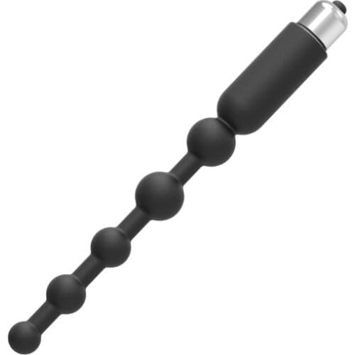 Male Female Vibrating Butt Plug Silicone Beads Stimulation G Spot Masturbator Massager Adult Couples Sex Toys