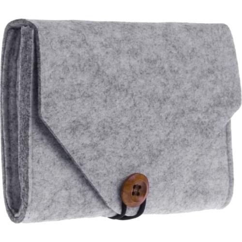 New Felt Pouch Power Bank Storage Bag For Data Cable Mouse Travel Organizer 20CA