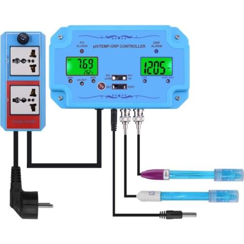 Online pH/TEMP/ORP Controller Water Quality Detector Replaceable BNC Type Probe Tester for Aquarium spa pool