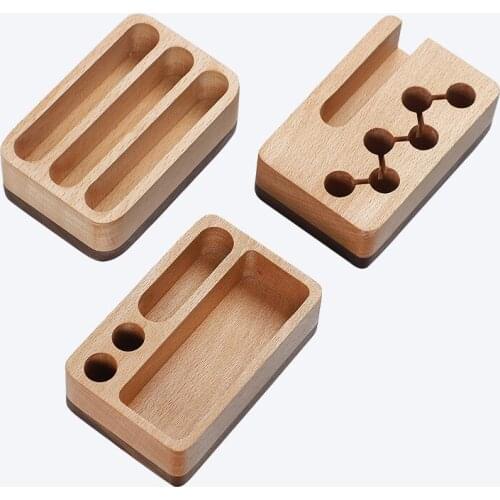 Original Wooden Table Card Case Pen Holder Personality Storage Box Office Business Card Holder Desktop Stationery Storage